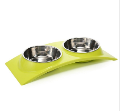 Comedero doble de acero inoxidable para mascotas — detalle 3
