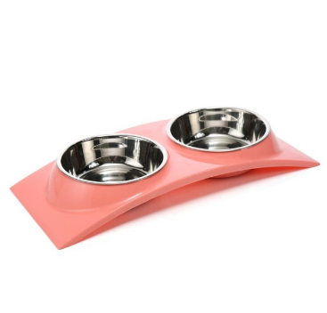 Comedero doble de acero inoxidable para mascotas — detalle 5