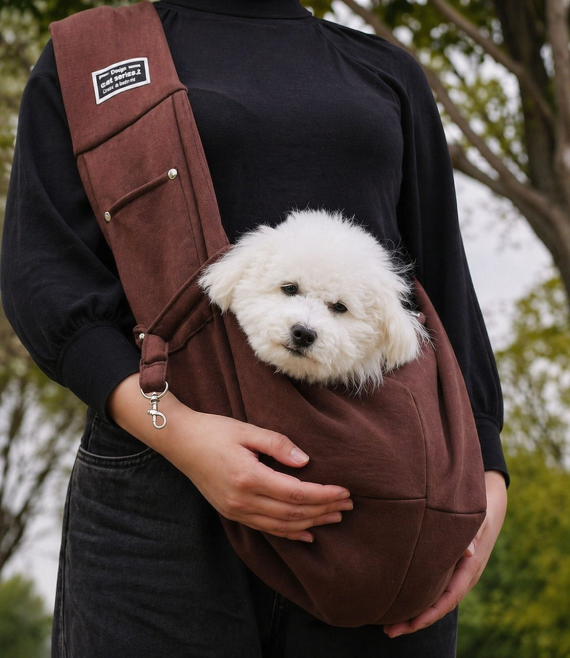 Bolso de hombro con malla para mascotas — detalle 7